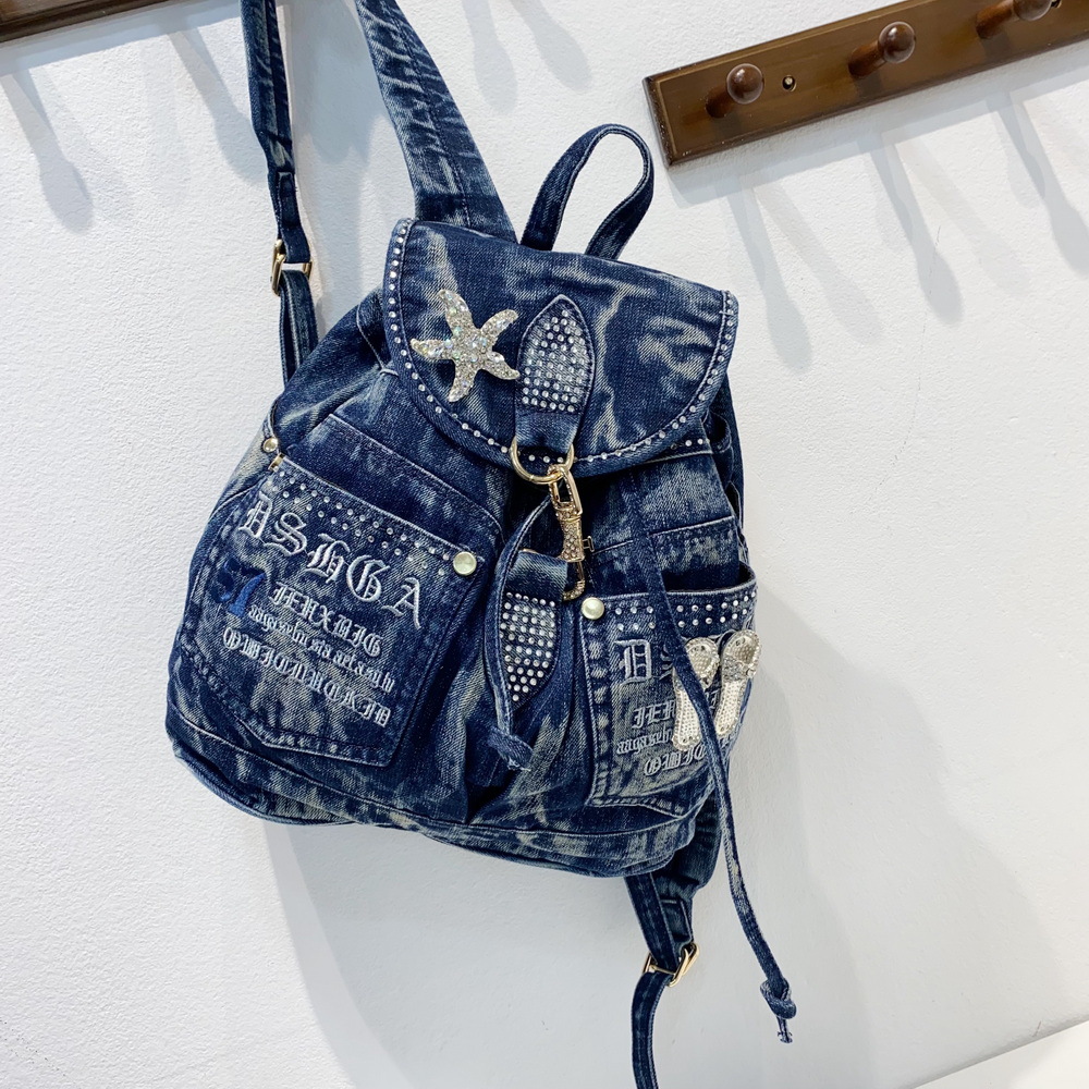 Luxury Bags Denim - IPinee 럭셔리 데님 여성 배낭 고품질