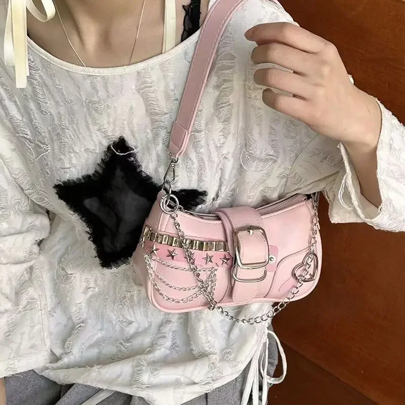 Luxury Y2K Bags - 럭셔리 Y2K PU 가죽 소녀 숄더백
