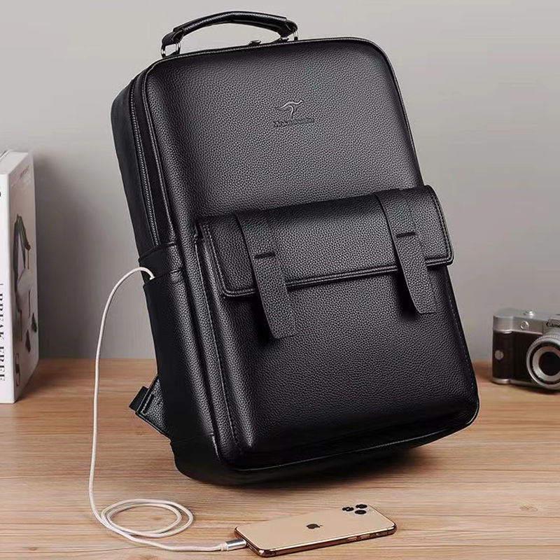 Luxury Bags For Laptop - USB 인터페이스가 있는 남성용 고급 가죽