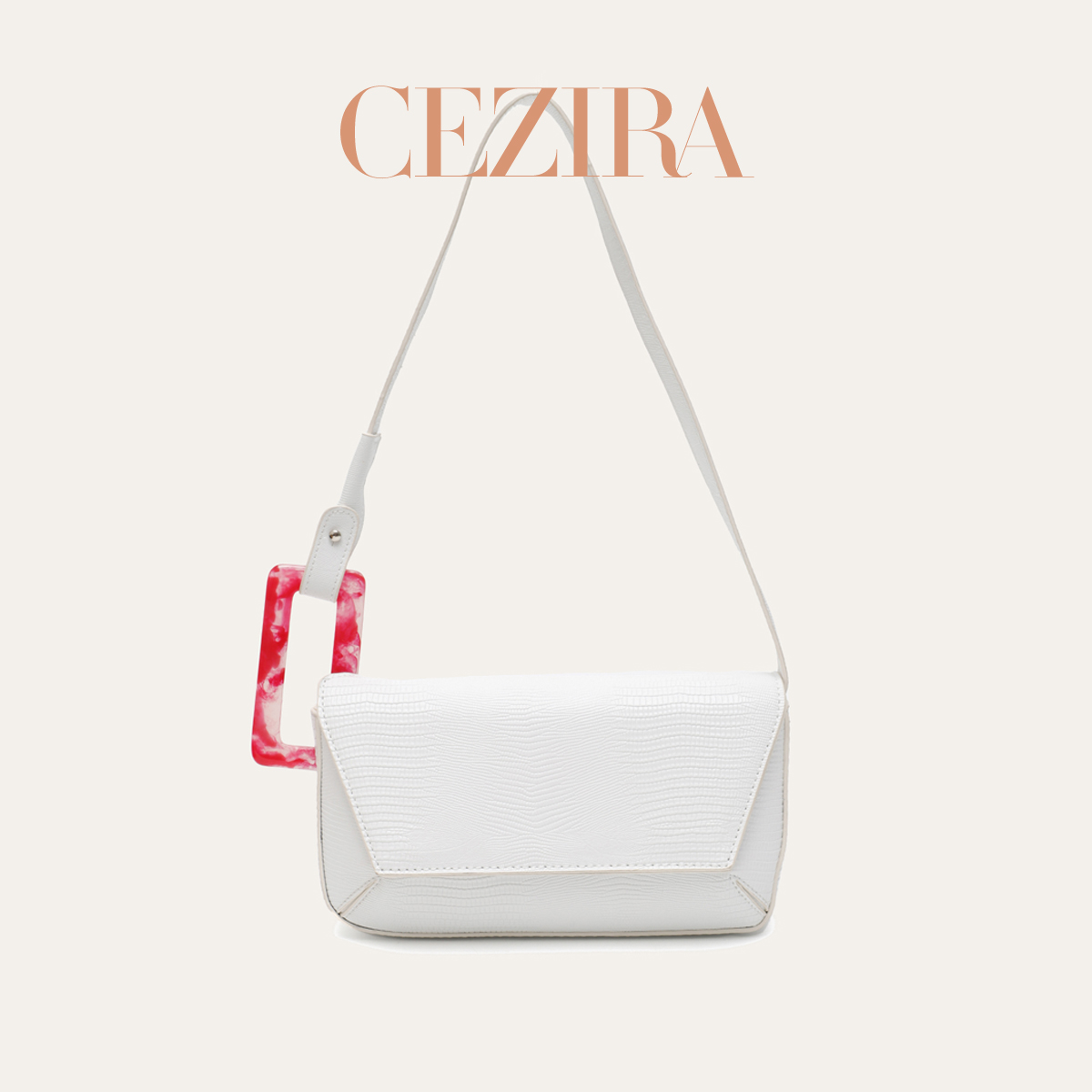 Luxury Bags Vegan - CR 빅 스퀘어 버클 플리츠 텍스처