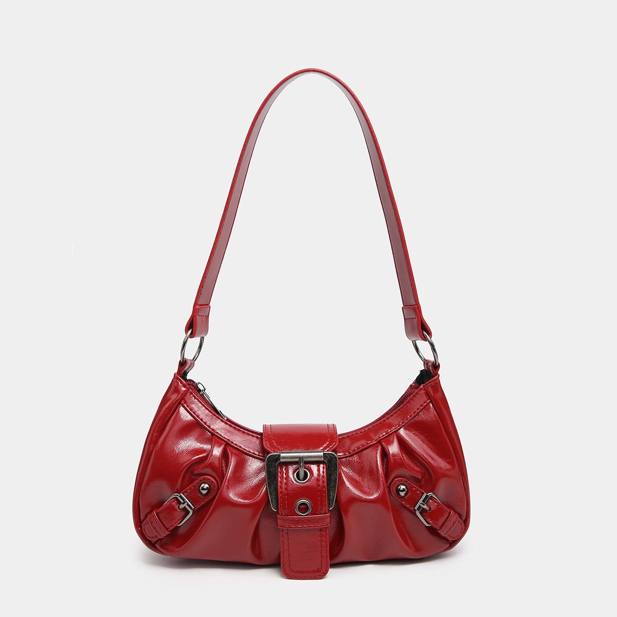 여성용 Y2K 가방 여성용 주름진 호보 레드 숄더 백  - Luxury Y2K Bags 리뷰 및 가격