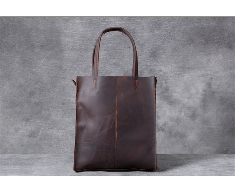 빈티지 정품 가죽 남성 핸드 토트 백 간단한 미친 말  - Luxury Bags For Laptop 리뷰 및 가격