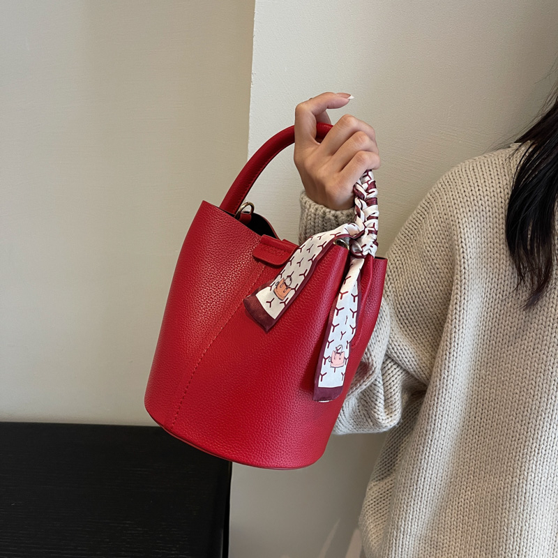 레드 PU 버킷 숄더백, 크로스바디 백, 블랙 럭셔리  - Luxury Bags Sale 리뷰 및 가격