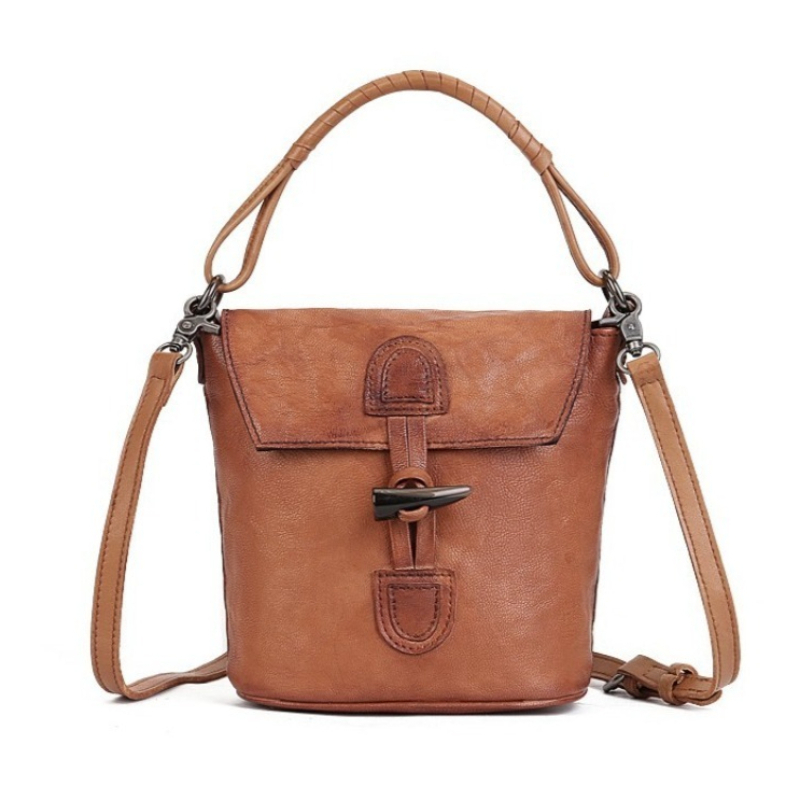 여성용 빈티지 버킷백, 천연 가죽 숄더백, 탑 그레인  - Luxury Bags Everyday 리뷰 및 가격