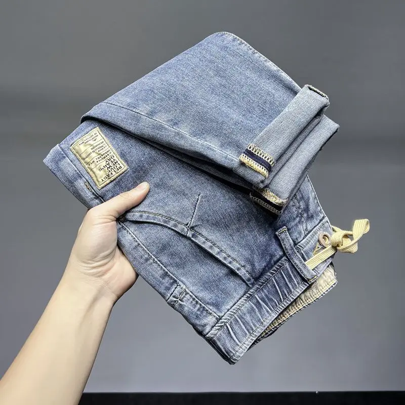 남성용 신축성 드로스트링 카고 워싱 의류, 테이퍼 배기 - Luxury Bags Denim 리뷰 및 가격