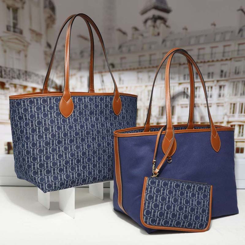 데님 모노그램 토트백 여성용 지퍼 동전 지갑 가죽 트림 - Tote Bag Leather Monogram 리뷰 및 가격