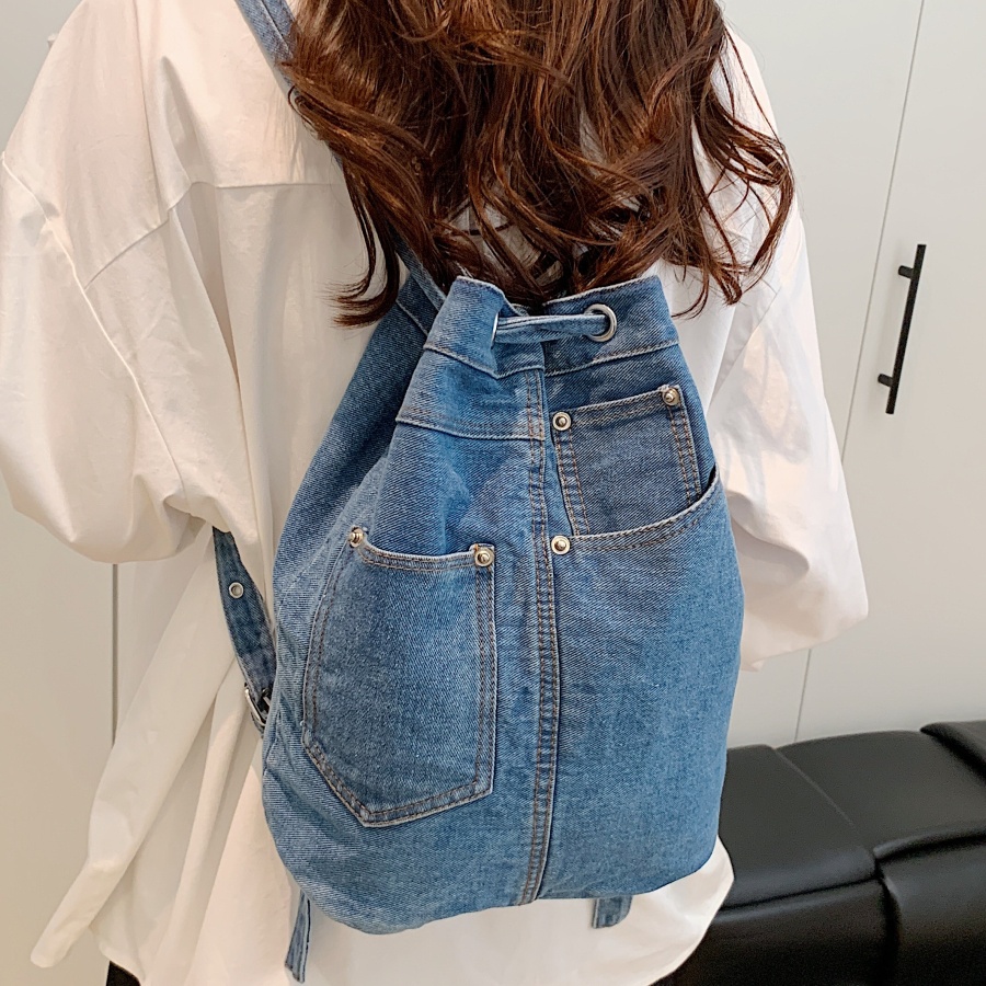 데님 여성 백팩 십대 소녀를위한 캐주얼 학교 배낭 럭셔 - Luxury Bags Denim 리뷰 및 가격