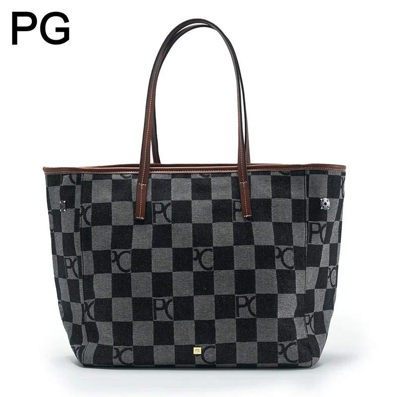 PG 체커보드 모노그램 토트백 여성용 대용량 가죽 트림 - Tote Bag Leather Monogram 리뷰 및 가격
