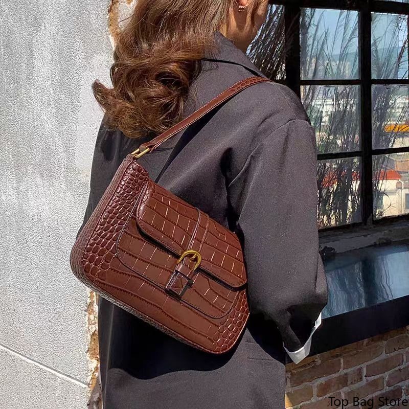 여성용 고급스러운 데일리 숄더백, 탑 핸들, 악어 무늬 - Luxury Bags Everyday 리뷰 및 가격