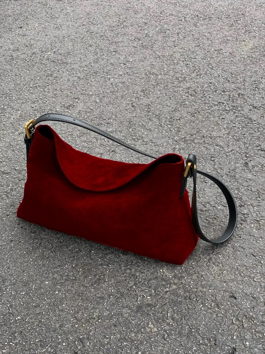 여성을위한 패션 레드 스웨이드 원 숄더 백 라이트 럭셔 - Luxury Bags Sale 리뷰 및 가격