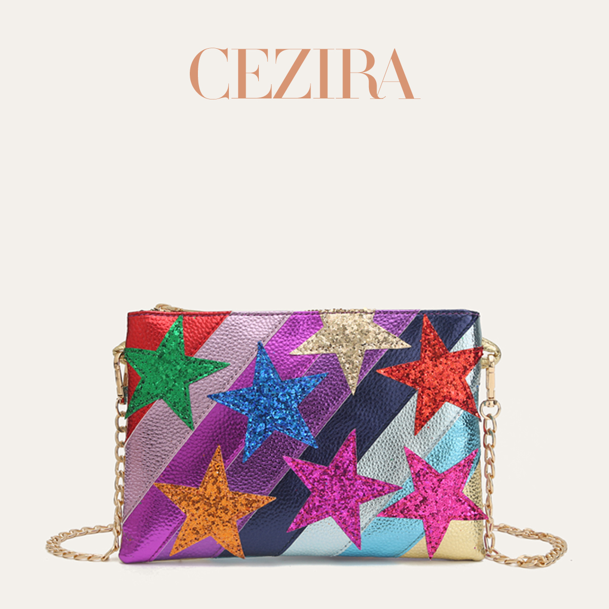 CR 스타 패턴 컬러풀 스트라이프 체인 숄더백 여성용  - Luxury Bags Vegan 리뷰 및 가격