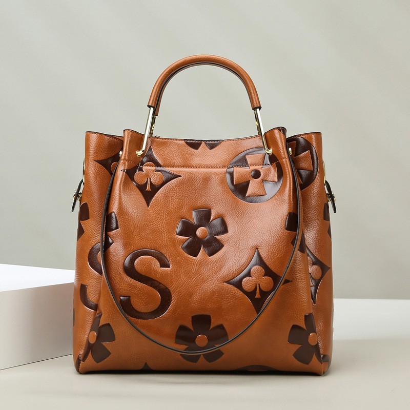 여성용 엠보싱 모노그램 핸드백, 탑 핸들과 탈부착 가능 - Tote Bag Leather Monogram 리뷰 및 가격